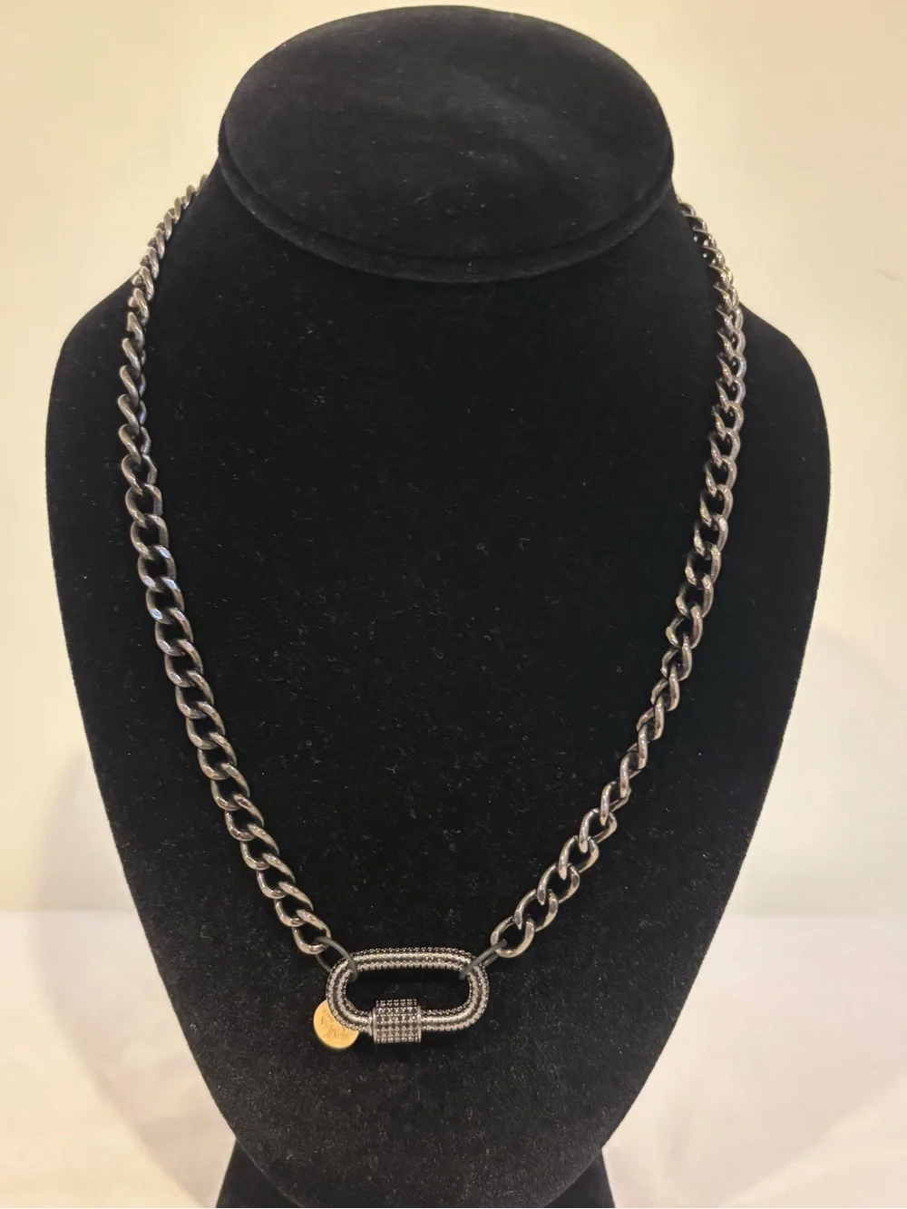 Matte Black Enamel Curb Chain